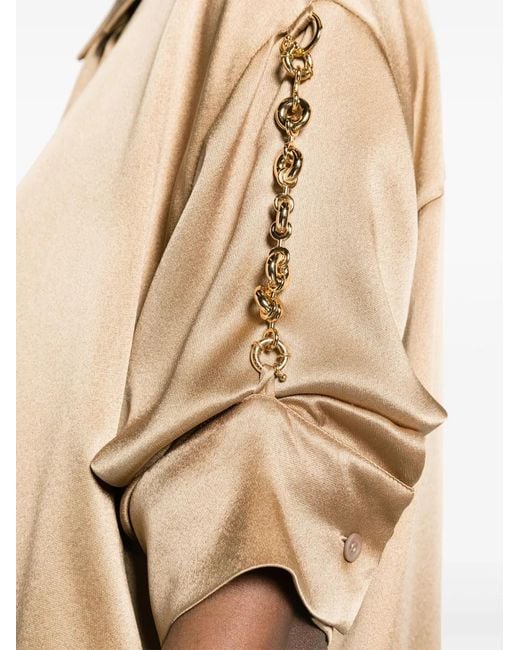 Loewe Natural Chain-Link Silk Midi Shirtdress