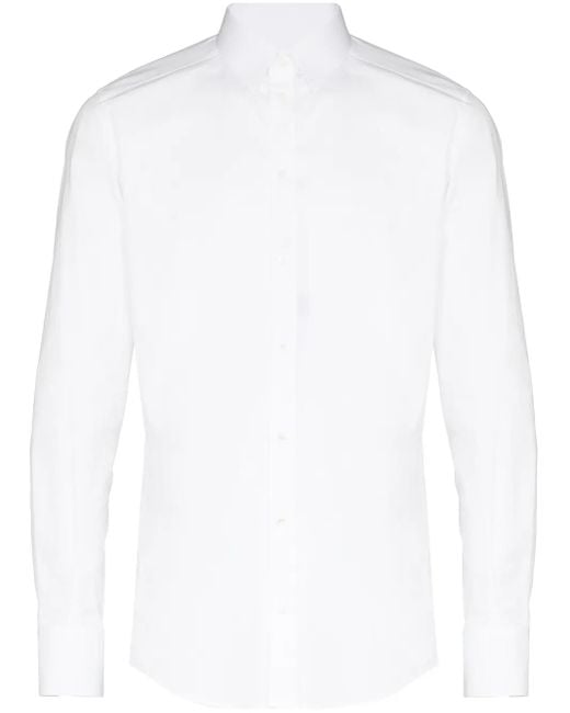 メンズ Dolce & Gabbana ドルチェ&ガッバーナ ロングスリーブ シャツ White