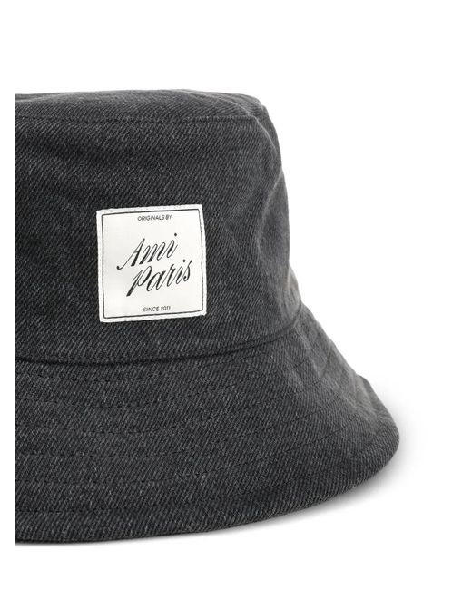 AMI Black Fischerhut Mit Logo-Patch