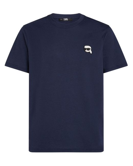 Karl Lagerfeld Mini Ikonik Karl 2.0 T-Shirt mit Patch in Blue für Herren