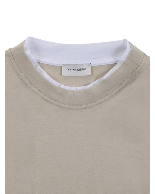 Paolo Pecora White Double-Layer Loose-Fit T-Shirt for men