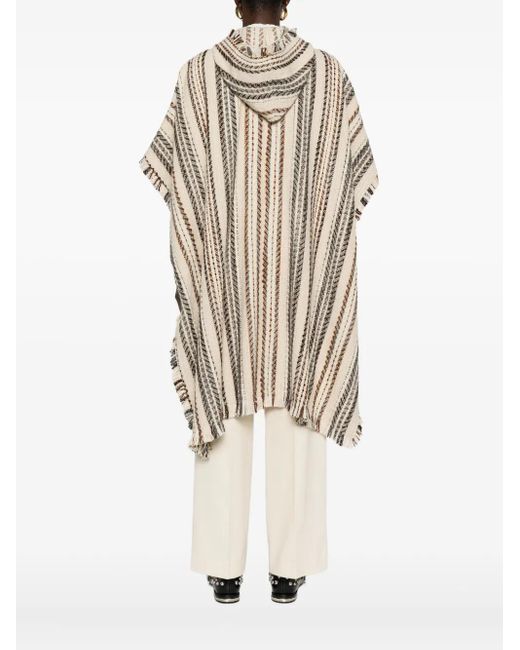 Abrigo con capucha y flecos Isabel Marant de color White