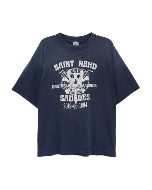 Camiseta con estampado gráfico de x Neighborhood Le Mont St Michel de hombre de color Blue