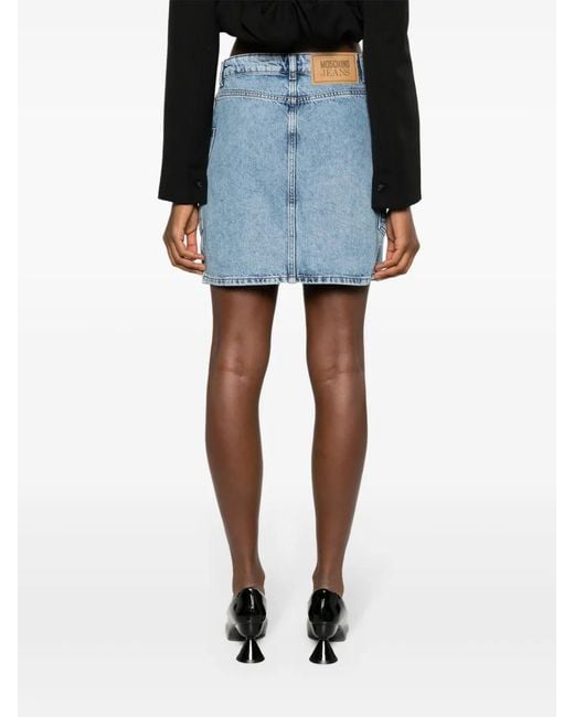 Moschino Blue Cotton Denim Short Skirt