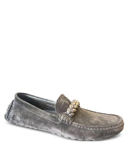 Gianvito Rossi Gray Braided Suede Loafers for men