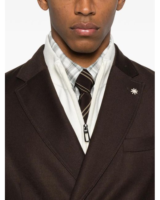 Manuel Ritz Brown Double-Breasted Button Jacket for men