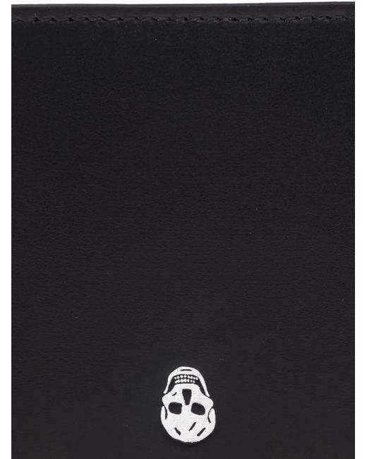 Billetera con placa de calavera Alexander McQueen de hombre de color Black