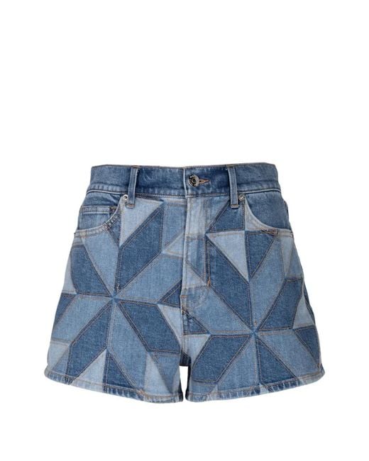Veronica Beard Blue Elijah Patchwork Denim Shorts