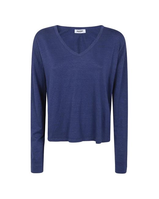Base London Blue V-Neck Knitwear
