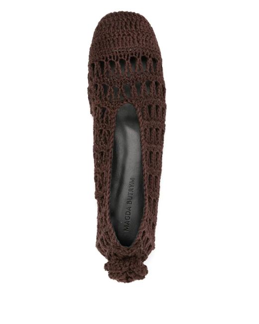 Magda Butrym Brown Square-Toe Ballet Flats