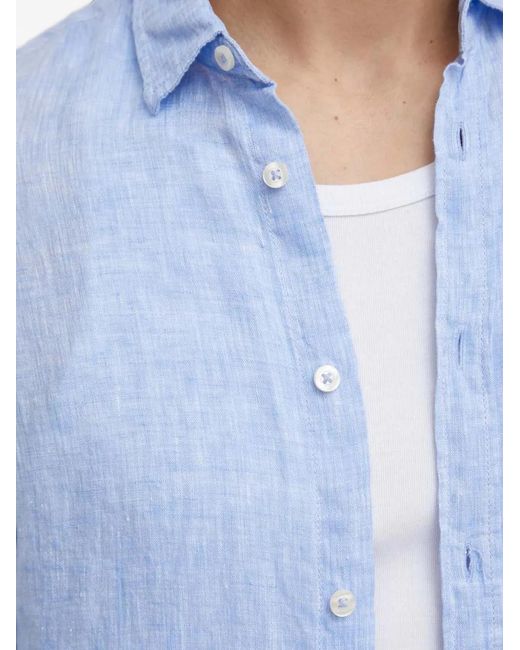 Benetton Blue Classic-Collar Shirt for men