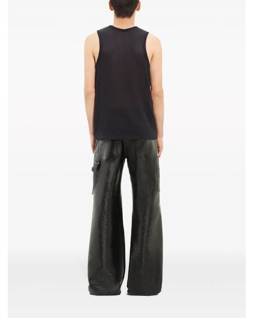 Courreges Black Mesh Tank Top for men