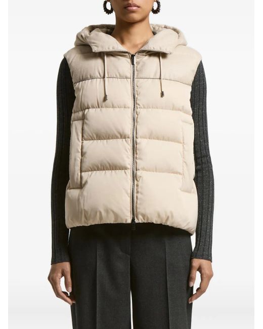 Peserico Natural Hooded Quilted Vest