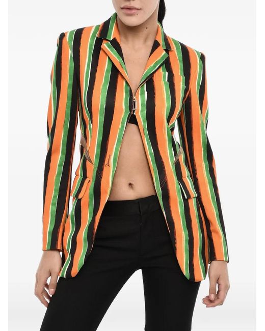 DSquared² Black Striped Cut-Out Blazer