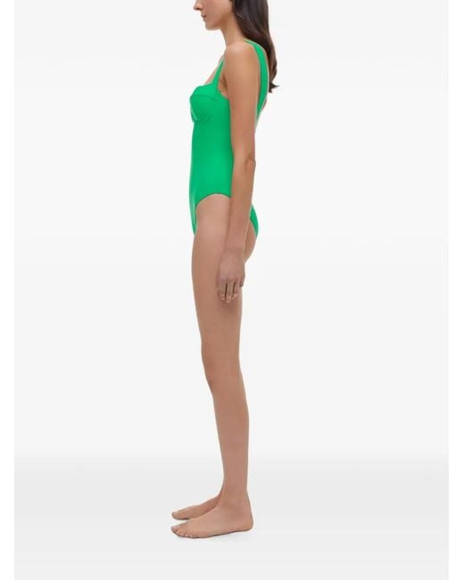 Jonathan Simkhai Green Kyle Bustier Swimsuit