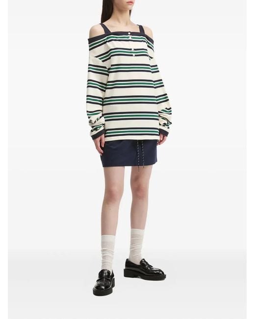 B+ AB Black Off-Shoulder Striped Top