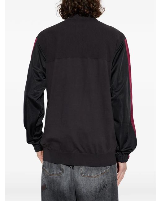 Balenciaga Blue Logo-Embroidered Zip-Up Sweatshirt for men