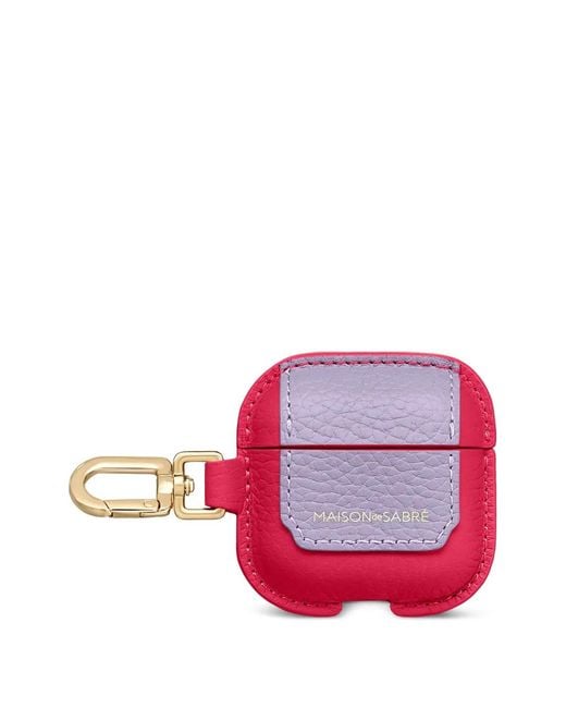 Maison De Sabre Pink Leather Airpods 4 Keyring Case