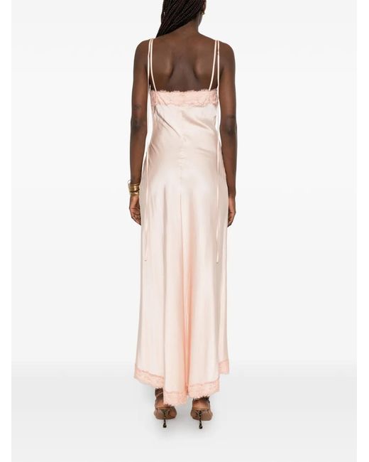 LES FILLES D'EVA Pink V-Neck Midi Dress