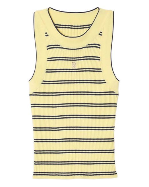 Sandro リブ ストライプ トップ Yellow