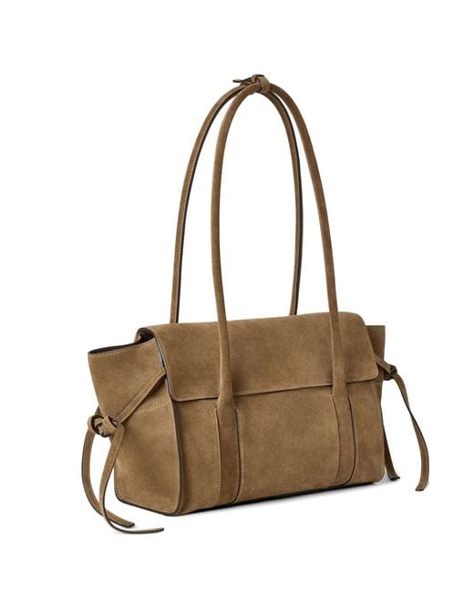 Mulberry Metallic Small Soft Bayswater Suede Shoulder Bag