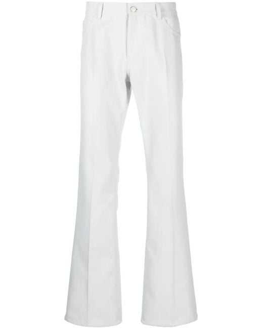 Pantalones rectos con parche del logo Courreges de hombre de color White