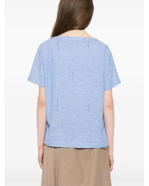 SPORT b. by agnès b. Blue Logo Allover Print Top