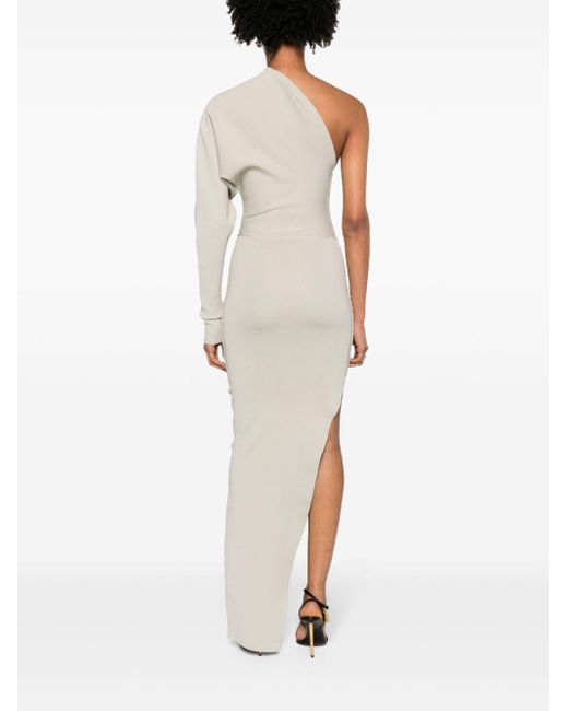 Rick Owens White One-Shoulder Asymmetric Dress