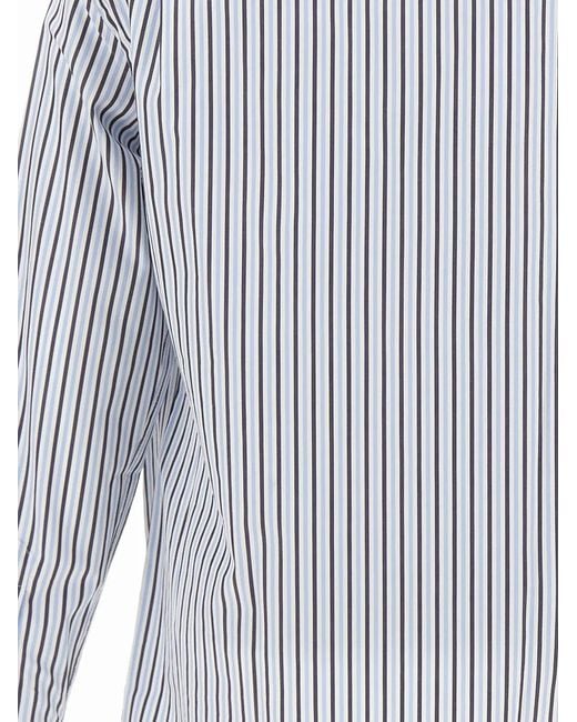 Paul & Shark Blue Striped Button-Down Shirt for men