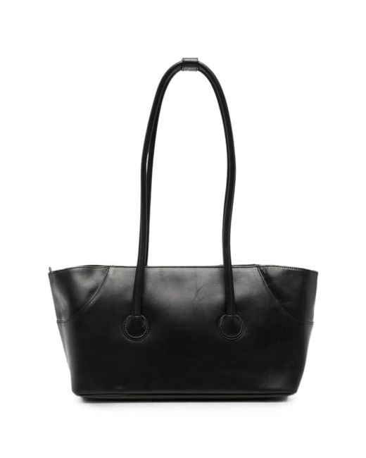 MARGE SHERWOOD Black Zip-Top Leather Shoulder Bag