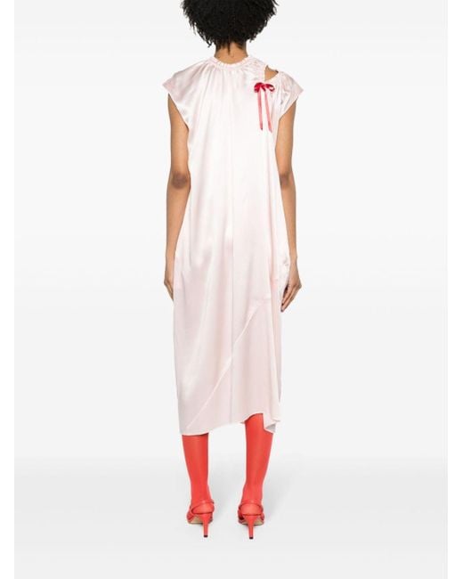 Robe satiné à détail de nœud Simone Rocha en coloris Pink