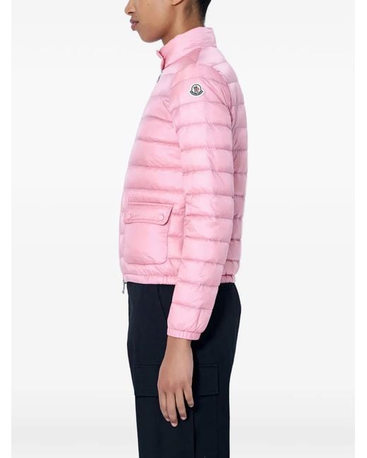 Moncler Pink Logo-Patch Padded Jacket