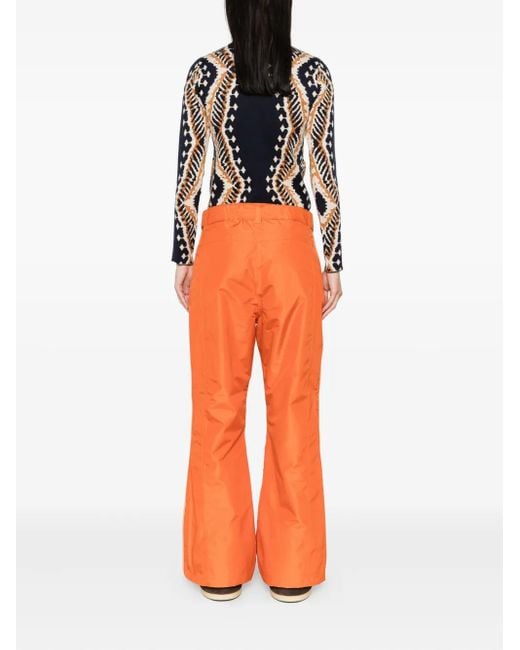 Farm Rio Orange Side-Stripe Ski Pants