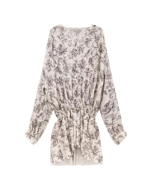 Golden Goose Deluxe Brand White Floral Print Dress