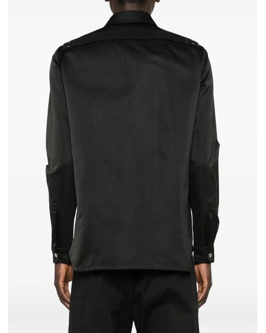 Rick Owens Black Pocket Outer Shirt for men