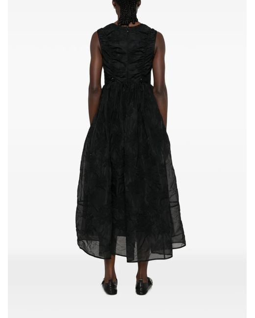 CECILIE BAHNSEN Black Sleeveless Midi Dress
