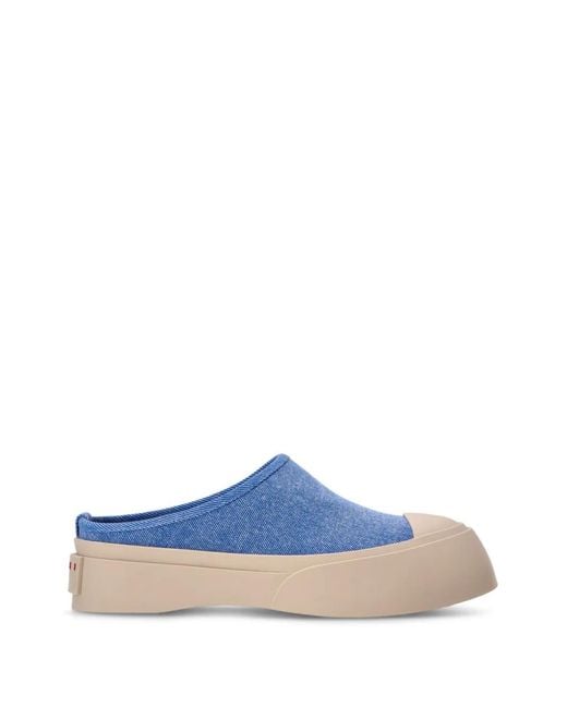 Marni Blue Mules À Plateforme