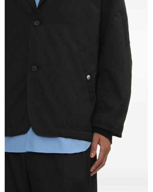 Comme des Garçons Black Pinstripe Three-Button Jacket for men