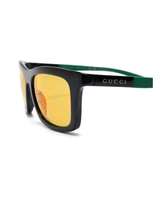 Gucci Natural Rectangle-Frame Sunglasses