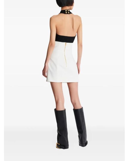 Minigonna Con Bottoni di Balmain in White