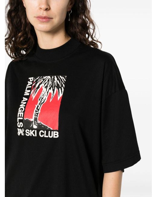 T-shirt Ski Club en coton Palm Angels en coloris Black