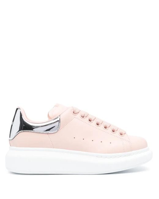 McQueen Pink Larry Oversized Leather Sneakers, Brand Size 35 Us