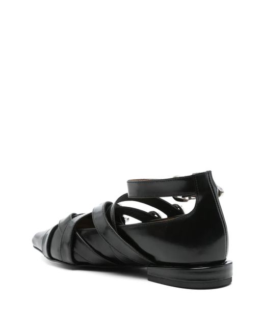 Toga Black Decorative-Buckle Ballet Flats
