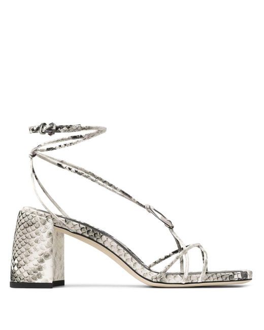 Jimmy Choo Natural Onyxia 70mm Leather Sandals