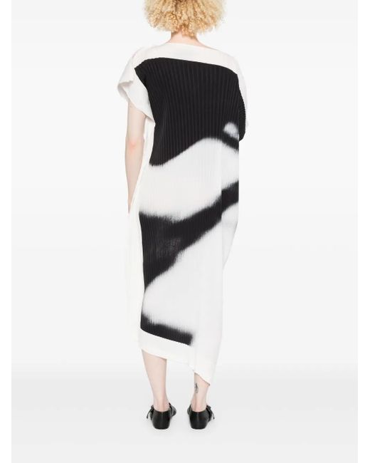 Issey Miyake Black Shadow Study Midi Dress