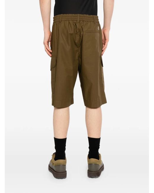 Moncler Green Drawstring Cargo Shorts for men