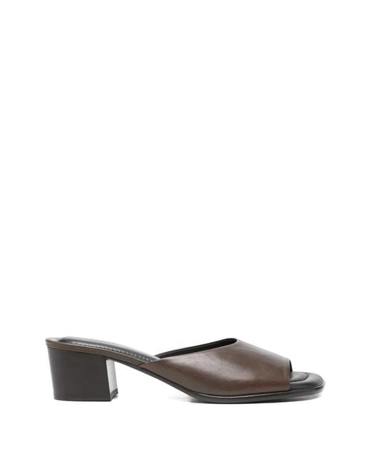 Lemaire White Square-Heeled Mules 55 Mm