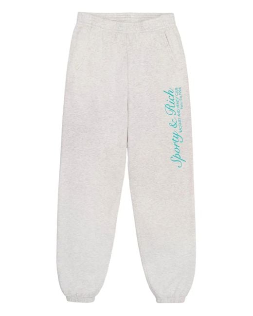 Pantaloni Sportivi Con Stampa di Sporty & Rich in White