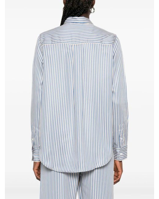 Maison Labiche Dewet Amour Gestreepte Blouse in het Blue
