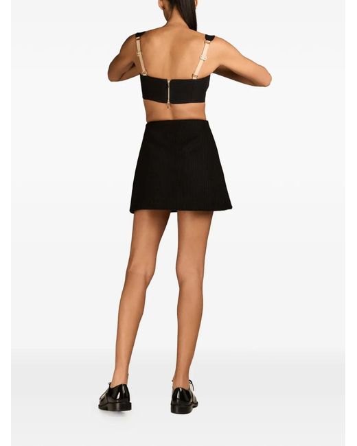 MARK-OFF Black Britt Zip-Up Miniskirt